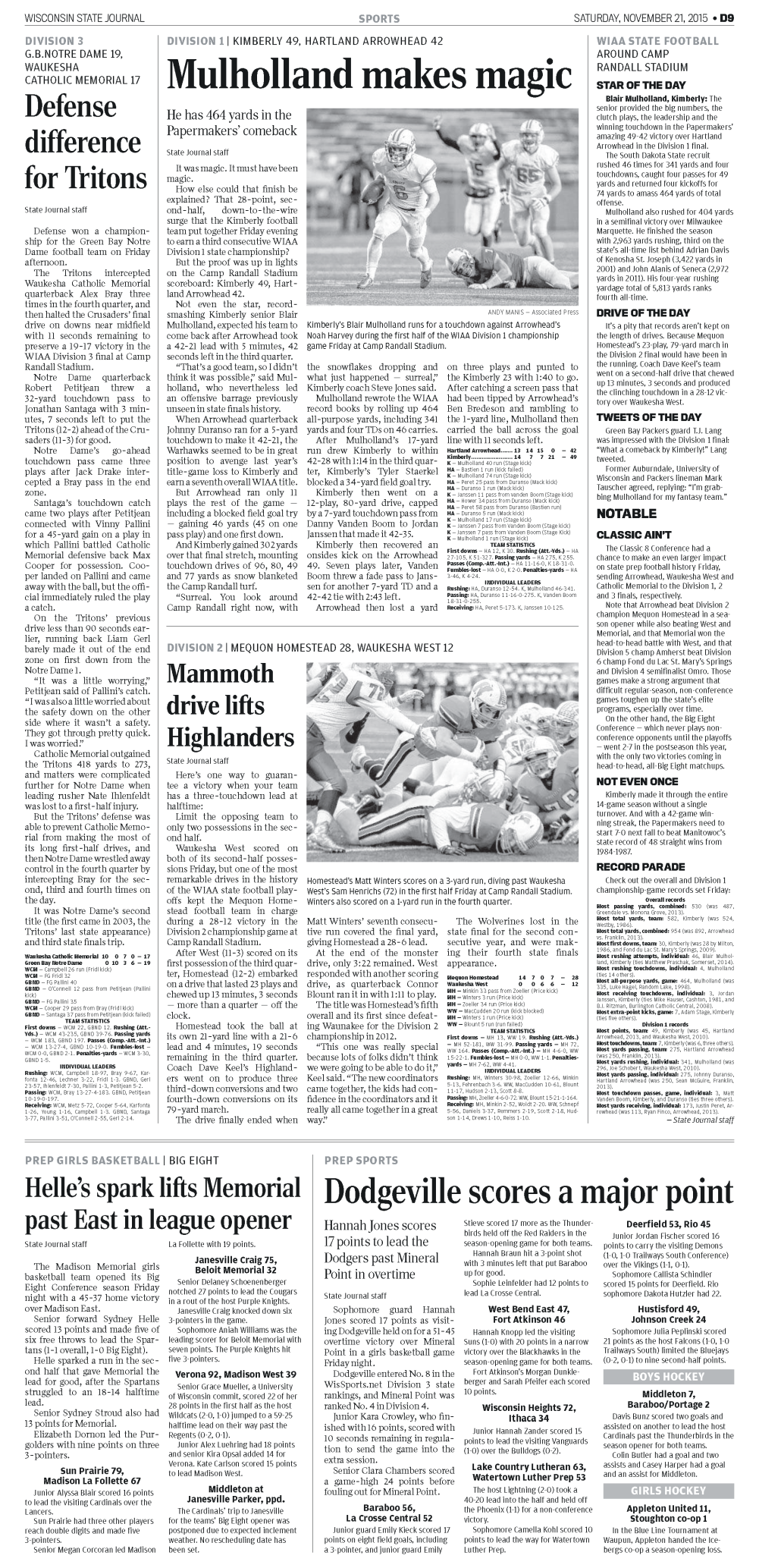 Epic comebacak for WIAA title